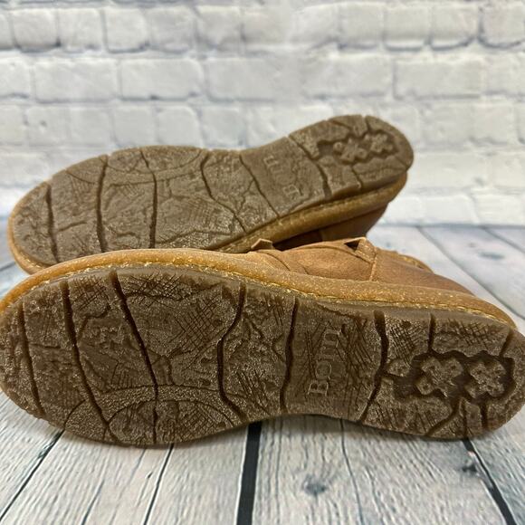 Born Boots Womens 7 Tarkiln Natural Booties Brown Suede Distressed Boho Zip Lace - Picture 6 of 10